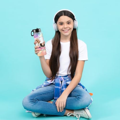 D-Story Custom Water Bottle with Straw Lid 18Oz Personalized Picture Stainless Steel Insulated Water Bottles for Boys Girls Women Men Customize Thermoses Cup Back to School Birthday Gifts - color: Design 19