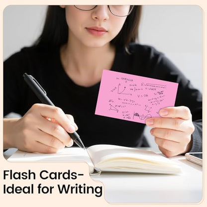 Index Cards 3x5 Inch, 300sheets, Flash Cards, Blank Pink Note Cards Paper For Studying, Schools Supplies, College, Office And Home Organization, Note Taking Supplies - color: Pink