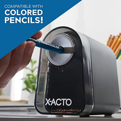 X-ACTO Pencil Sharpener, Mighty Mite Electric Sharpener, With Pencil Saver®, SafeStart® Motor, Black - Classroom, School, Teacher Supplies - size: Pack of 1