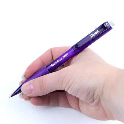 Pentel Twist Erase EXPRESS Automatic Pencil, 0.7mm Lead Size, Violet Barrel, Box of 12 (QE417V) - color: Violet, size: 12 Count (Pack of 1)