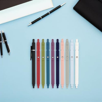 COHEALI 10pcs Quick Dry Gel Pens Retractable Black Ink Smooth Writing Fine Tip Plastic Pens for Students and Office Professionals Notetaking and School Supplies