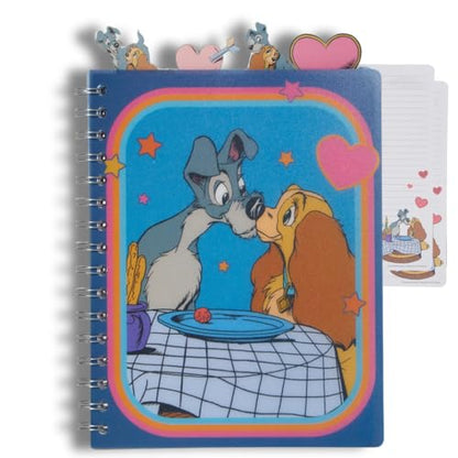Disney Lady and the Tramp Tab Journal Notebook, Spiral Bound, 96 Lined Pages, 8 x 7 inches - style: Lady and the Tramp