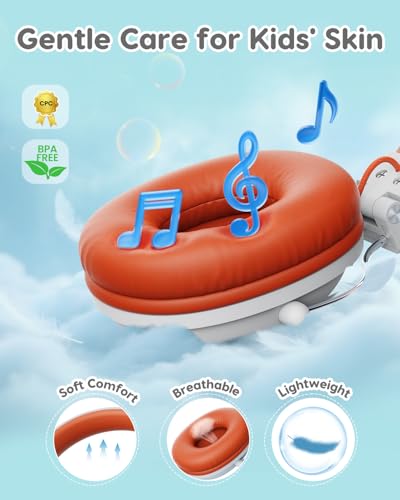 awatrue Kids Headphones, 74/85dB Safe Volume Limit, Stereo Sound, Wired On-Ear Headphones for Kids Boys Girls, 3.5mm Jack for Tablet, iPad, Kindle, YOTO Player, Airplane Travel, White - color: White-Orange