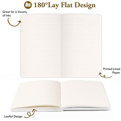 Huhuhero Notebook Journal, Lined Ruled Journal, Hardcover 120Gsm Premium Thick Paper with Faux Leather Notebook for Journaling Writing Note Taking Office School Supplies 5"×8.25" (1,Dark Gray) - color: Gray