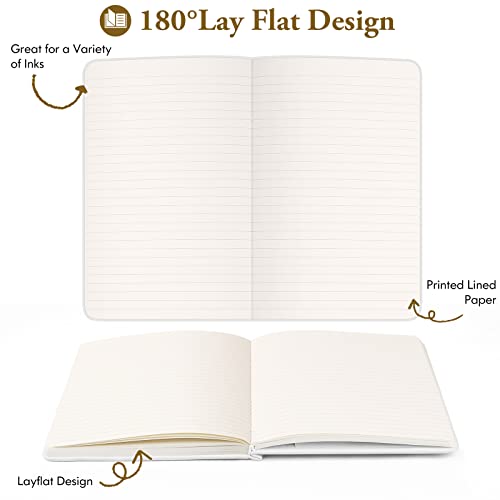Huhuhero Hardcover Notebook, College Ruled Lined Writing Journal | 120Gsm Thick Paper Notebooks for Women Men, 5.25"×8.25", Office & School Writing Supplies (1, Navy Blue) - color: Navy Blue
