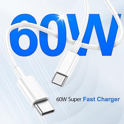 Apple USB C to USB C Charging Cable 4 Pack 10ft,60W [Apple MFi Certified] Compatible for iPhone 15/15 Pro/15 Plus/15 Pro Max New ipad Pro 12.9/11, Air 4/5, Mini 6, MacBook Air, (White)