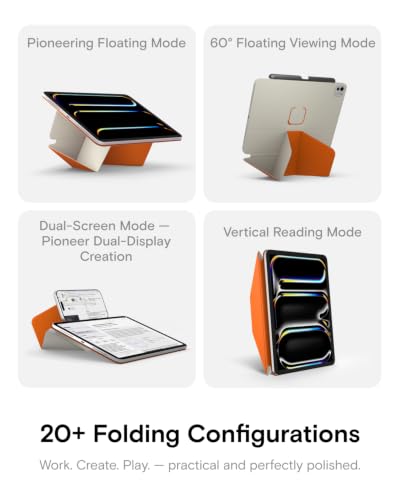 MOFT Dynamic Folio Case for iPad Pro 13-inch (M5 2025/M4 2024), Slim Magnetic Stand Case with 20+ Viewing Angles, Auto Wake/Sleep, Ultra Thin, Beach White x Terracotta - color: Beach White x Terracotta, size: iPad Pro 13"(M5 2025/M4 2024)
