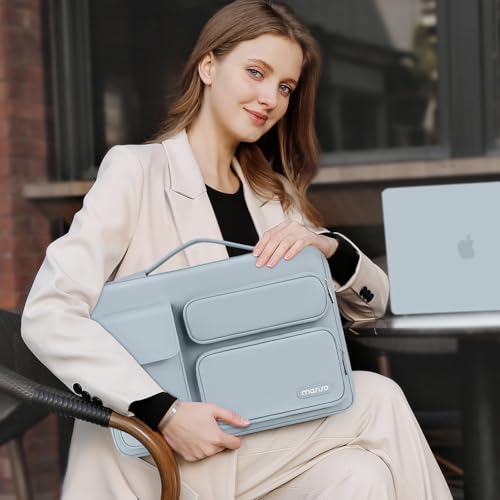 MOSISO 360 Protective Laptop Case 16 inch,15-15.6 inch Laptop Sleeve | Compatible with MacBook Pro 16,HP Acer Dell Lenovo ASUS,Side Open Bag with 2 Raised&1 Flapover Pockets, Baby Blue - color: Baby Blue, size: 16 inch