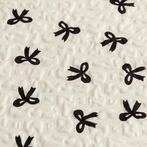 Cute Bow Laptop Sleeve 13.3 Inch, Puffy Quilted Protective Case with Bowknot, Aesthetic Padded Computer Cover Compatible with Mac-Book Air Pro, iPad - color: Black White