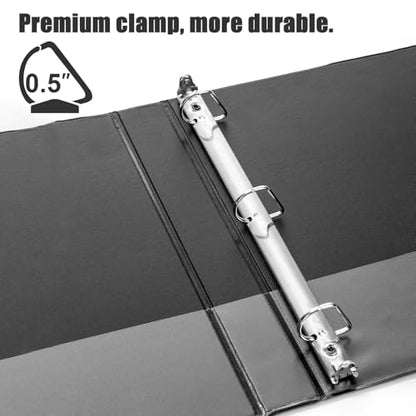 COMIX Heavy Duty 0.5 inch Slant-D Ring View Binder, 1/2 inch 3 Ring Binders, Hold 125 Sheets of 8.5" x 11" Paper, 12 Pack (Black) - color: Black, size: 1/2 inch, style: 12 Pack