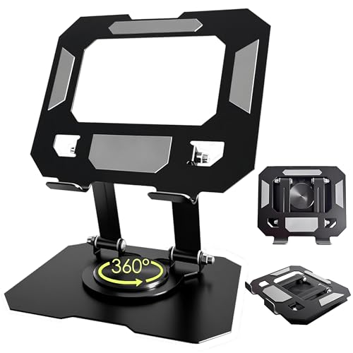 Tablet Stand for iPad, 360° Rotating Desktop Holder, Carbon Steel Adjustable Foldable Desk Holder, for iPad Pro Air Samsung, for 4" -13" Tablets, Portable Home/Office, 2026 Upgraded - Black - size: Black-1 PACK