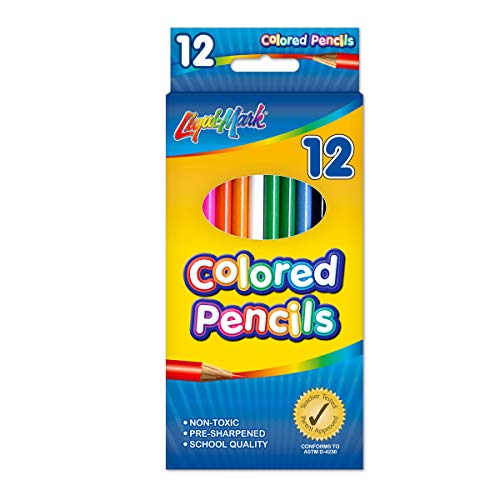 12-Pack Colored Pencils – Pre-Sharpened Non-Toxic Wood Art Pencils for Kids, School, Drawing & Coloring