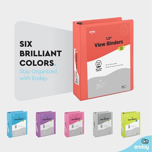 Enday 3 Ring Binder 1.5 Inch, Red Heavy Duty Three Ring Binder, 325 Sheets Capacity - 1.5 Inch Binder for Home School and Office - color: Red, size: 1.5-Inch