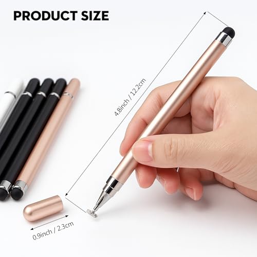 6-Pack 2-in-1 Stylus Pens for Touchscreen Devices – High-Precision, No-Charge Stylus for iPad, iPhone, Samsung & Android Tablets (3 Colors)
