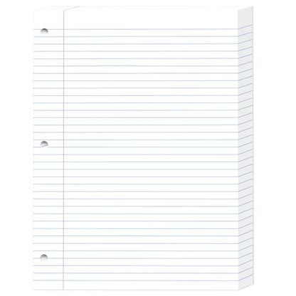 White Loose Leaf Paper 8 x 10.5, 130 Sheets Lined Paper College Ruled Paper, 3 Hole Punched Notebook Paper College Ruled, 3 Ring Binder Paper 8 x 10.5, Filler Paper College Ruled for Office, School - color: White-130 Pcs