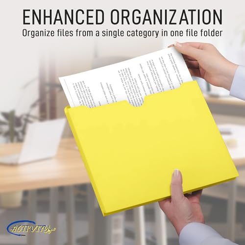 Yellow File Jackets, 1 Inch Expansion, Letter Size, Reinforced Straight-Cut Tab, 6 Pack - color: Yellow, style: 1 Inch Expansion
