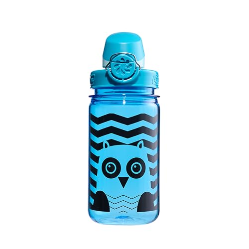 Nalgene Kids' 12 oz On The Fly Lock-Top Water Bottle, Blue Owl - color: Blue Owl, size: 12 Ounces