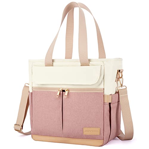 JOYHILL Lunch Bag for Women, Lunch Tote Leakproof Insulated Lunch Box with Shoulder Strap, Adult Reusable Lunch Cooler Tote Bags for Work Picnic Camping Beach (A-PINK) - color: A-PINK