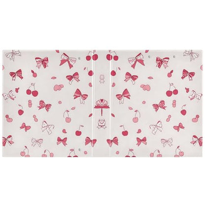 3 Ring Binder Bows and Cherries 1.5 inch Binders Three Ring Binders with Clipboard Hold 200 Sheets for Office Supplies - color: Bows and Cherries