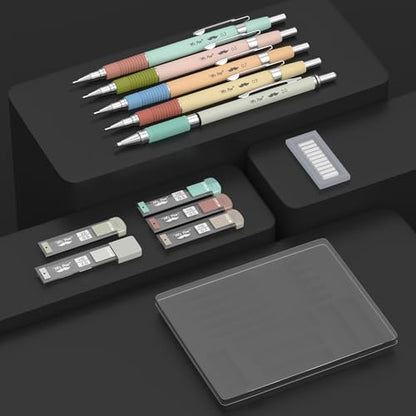 Mr. Pen- Art Mechanical Pencil Set, 5 Metal Mechanical Pencils (0.3, 0.5 | 0.7, 0.9, 2.0mm), 5 HB Lead Refills & 10 Eraser Refills, Precision Drawing Pencils for Sketching, Writing & Technical Artwork - color: Pastel 2