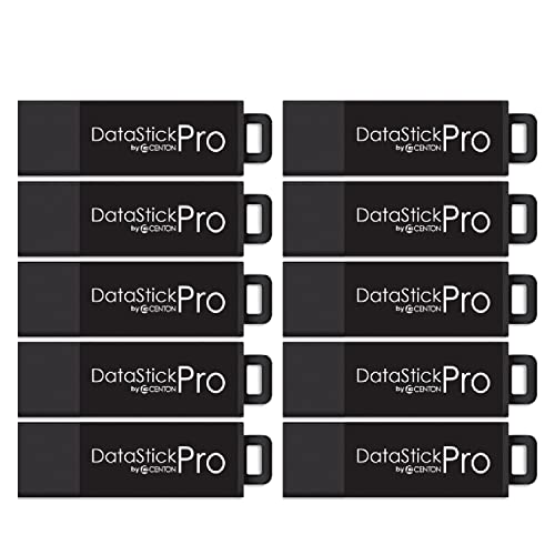 Centon DataStick Pro USB 3.2 Gen1 Flash Drive 32GB 10-Pack Black Value Pack - size: 32 GB (Pack of 10)