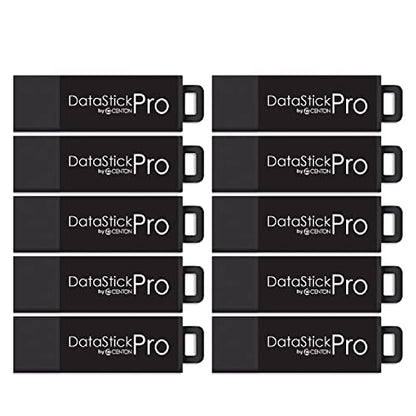 Centon Electronics MP Valuepack USB 3.2 Gen1 DataStick Pro Flash Drive, 128 GB, 10 USB Flash Drives, 10 Pack, Black - size: 128 GB