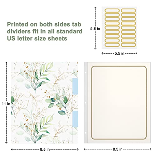 Rouidr 3 Ring Binder with clipboard, 1 inch 8.5 x 11 in Letter Size View Binders Organizer with Dividers Tabs & Clear Sleeves, School Supplies, Office Supplies, Leaves - color: Leaves, size: 1in(Letter Size)