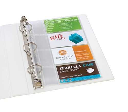 Avery Clear Business Card Organizer Pages for 5.5" x 8.5" Mini Binders, Pack of 5 Holds 40 Cards Total (76025) - style: 1 Pack