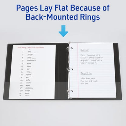 Avery Economy View 3 Ring Binder, 0.5" Round Rings, 100 Sheet Capacity, 0.7" Wide Spine, White Binder, Ideal for Lightweight Organization and Occasional Referencing (05750) (Pack of 12) - size: 0.5 Inch (Pack of 12)