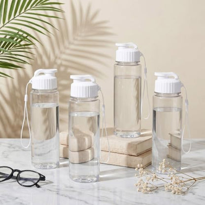 Mifoci 40 Pieces Plastic Water Bottle Bulk for Kids Adults 17 oz Reusable Large Water Bottle Bulk with Handle Strap Lightweight Leakproof Flip Top for Party Outdoor School(Clear,White) - color: Clear,White