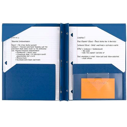 Five Star 2-Pocket Folder, Plastic Folder with Stay-Put Tabs and Prong Fasteners, Holds 8-1/2" x 11" Paper, Pacific Blue (72115) (Pack of 5) - color: Pacific Blue, size: 1 Count (Pack of 5)