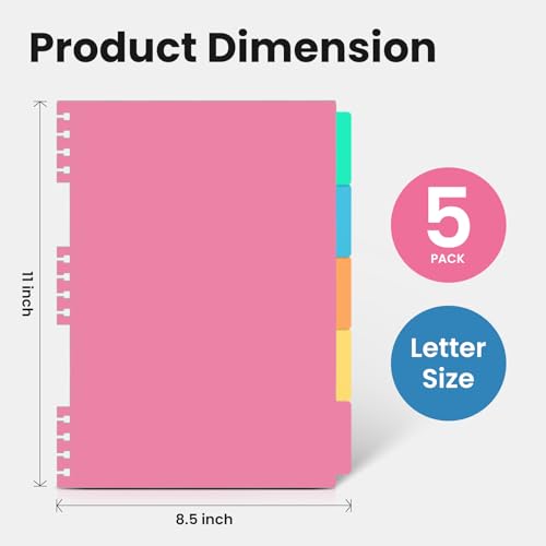 Spiral Lined Notebooks and Removable Dividers & Tabs