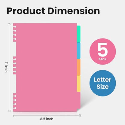 Spiral Lined Notebooks and Removable Dividers & Tabs