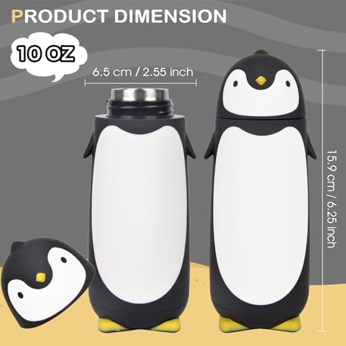 Penguin Insulated Water Bottle - Stainless Steel Vacuum Double Walled Bottle Flask Travel Mug for Kids, Students, 9.6oz, Black - color: Black
