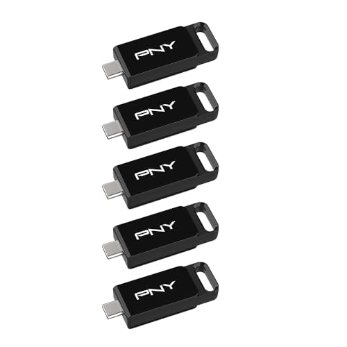 PNY Elite Type-C 64GB USB 3.2 Flash Drive – Up to 120MB/s Read, Up to 10x Faster Write Than USB 2.0, Reliable Design, Durable & Portable for Everyday Store & Share, Type-C Connector, 5-Pack - size: 64GB 5-Pack