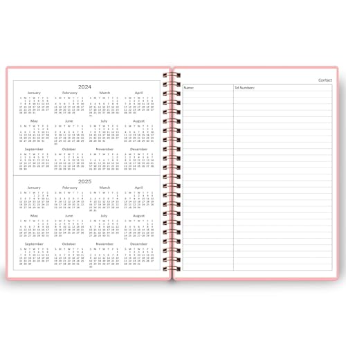 Undated Daily Planner - Undated Planner with Hourly Schedules, Action Items and Follow-up, A4 Daily Organizer Notebook to Increase Productivity, Appointment Book for Time Management, 8.5 × 11 Inch - color: Pink