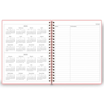 Undated Daily Planner - Undated Planner with Hourly Schedules, Action Items and Follow-up, A4 Daily Organizer Notebook to Increase Productivity, Appointment Book for Time Management, 8.5 × 11 Inch - color: Pink