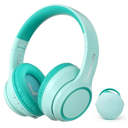 TONOSHARK Kids Bluetooth Headphones with Active Noise Cancelling, Wireless Over-Ear Headphones for Boys Girls, Foldable, Adjustable,40H Playtime, Mic for School Travel (Mint Green) - color: Mint Green