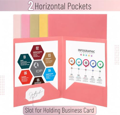 Mr. Pen- Plastic Folders with Pockets, 15 pcs, Colorful | Aesthetic File Folder with Business Card Slot, 2-Pocket Folder, Back to School, Office, Filing Supplies - color: Harvest Hues, size: 15 Pack