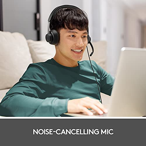 Logitech Zone 750 Wired On-Ear Headset with Advanced Noise-canceling Microphone, Simple USB-C and Included USB-A Adapter, Plug-and-Play Compatibility for All Devices - size: One Size