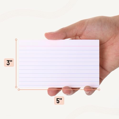 Mr. Pen- Lined Index Cards, 3" x 5", 1000 Cards, White, Notecards 3x5 Lined | Flashcards for Studying, 3 x 5 index card Ruled, Flash Cards, Bulk Index Cards - size: 1000 Cards