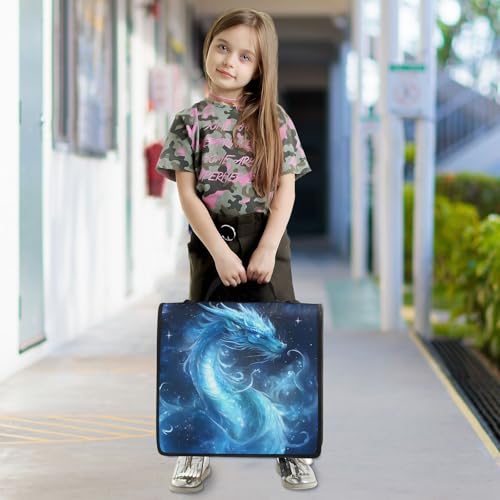 3 Ring Zipper Binder with Shoulder Strap Dragon Galaxy Blue 2 Inch Zippered Binder Bag 500 Sheet Capacity Multi Pockets for School Supplies - color: Multi37