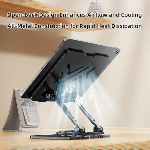 Ultra-Stable 360° Rotatable Metal Tablet Stand, Adjustable Folding Desktop Stand for iPad/iPhone/Switch, Universal Use for Office/Movie/Studying/Drawing/Gaming, Silver - color: Soccer Stand - Silver