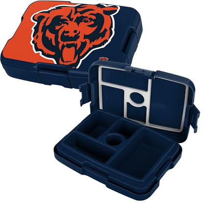 FOCO NFL Unisex-Adult Officially Licensed 2-Tone Big Logo Team Color Football Leak Proof 5 Compartment Bento Lunch Box - Chicago Bears - color: Chicago Bears