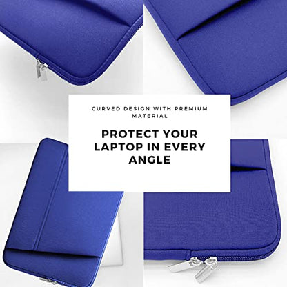 TEDNETGO 15.6 Inch Laptop Sleeve, Durable Neoprene Case with Pockets, Protective Carrying Bag for Dell, Lenovo, Asus, Blue - color: Blue, size: 15.6 Inch