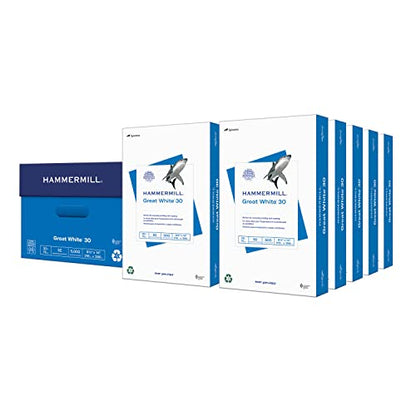 Hammermill Printer Paper, Great White 30% Recycled Paper, 8.5 x 14 - 10 Ream (5,000 Sheets) - 92 Bright, Made in the USA, 086704C - size: 10 Ream | 5000 Sheets, style: Legal (8.5x14)