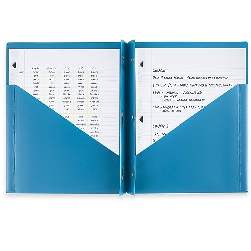 Five Star 2 Pocket Folders, Plastic Folders with Prong Fasteners, Holds 11” x 8-1/2”, Tidewater Blue, White, Amethyst Purple, Harvest Yellow (38136) (Pack of 24) - color: Trend, size: 24 Pack