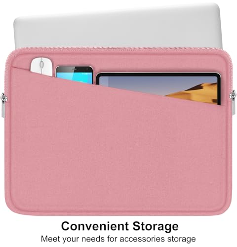 15.6 inch Laptop Case, Slim Computer Carrying Bag Protective Cover Briefcase with Front Pocket, Durable Laptop Sleeve for 15-16 Inch HP, Dell, Lenovo, Asus- Red Pink - color: Red Pink, size: 15.6 Inch