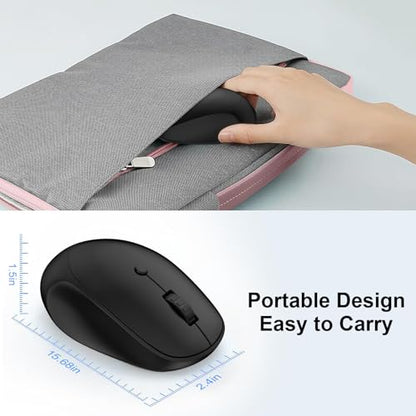 Wireless Mouse,2.4G Quiet Computer Mouse with USB Receiver, 800/1200/1600 DPI,4 Buttons Portable Optical Cordless USB Mice for Chromebook,Laptop,Windows,PC, Mac,iPad,Linux