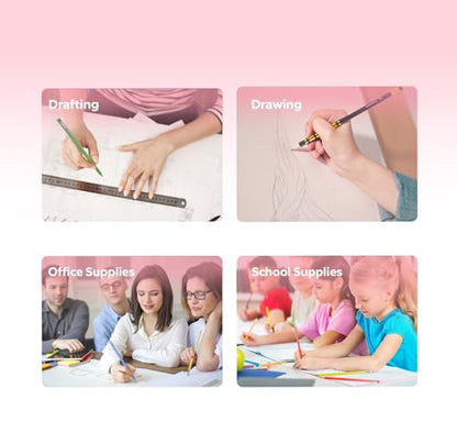 Pre-Sharpened Pencils #2 HB for Kids, School Number 2 Pencils with Latex-Free Erasers, Smooth Writing, Break-Resistant, Easy to Sharpen, Comfort Grip, Back to School Supplies, 12 Count - color: Bright